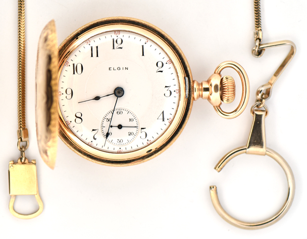 14K Elgin Hunter Case Pocket Watch