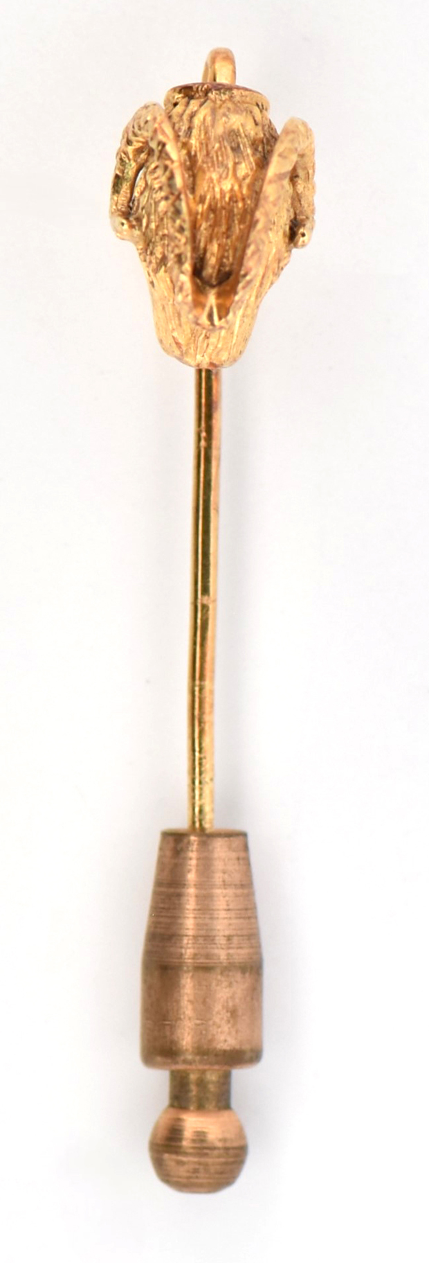 14K Yellow Gold Rams Head Pin