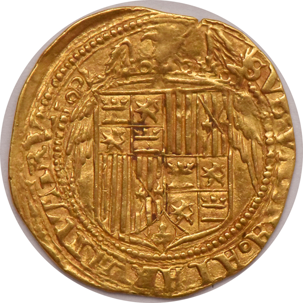 Spain - (1476-1516)-S Seville - 8 Pointed Star 2 excelentes - AU details/cleaned