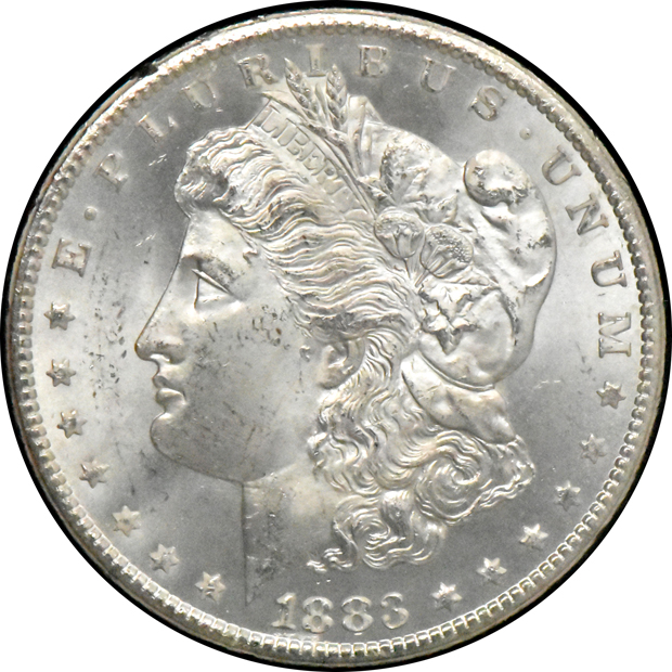 1882-CC GSA, 1883-CC GSA, and an 1884-CC GSA, all CACG MS-64