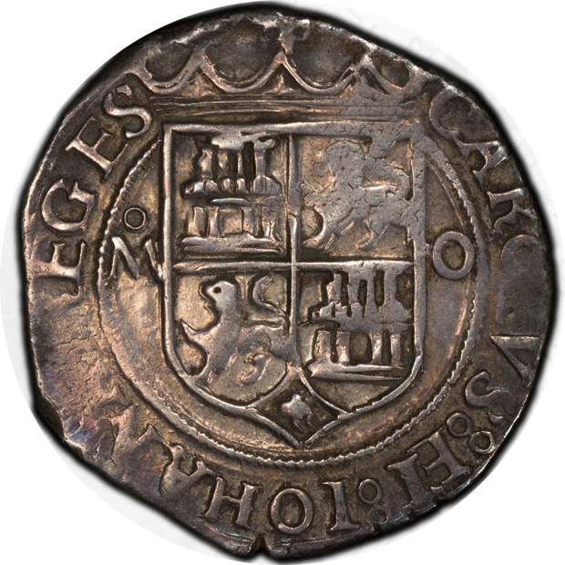 Mexico - (C. 1557)-Mo O 2 reales - PCGS XF-45
