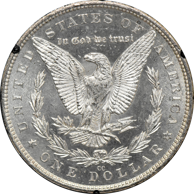 1882-CC GSA MS-63, 1883-CC GSA MS-64, and an 1884-CC GSA MS-63, all CACG
