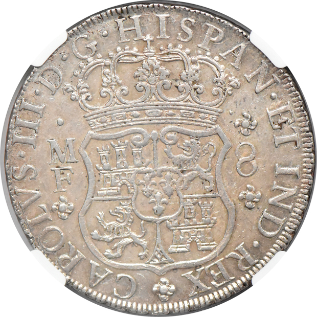 Mexico - 1765-Mo MF 8 reales - NGC AU-55