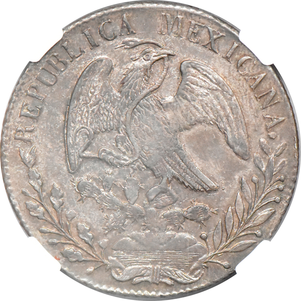 Mexico - 1848/7-Do RM 8 reales - NGC AU-58