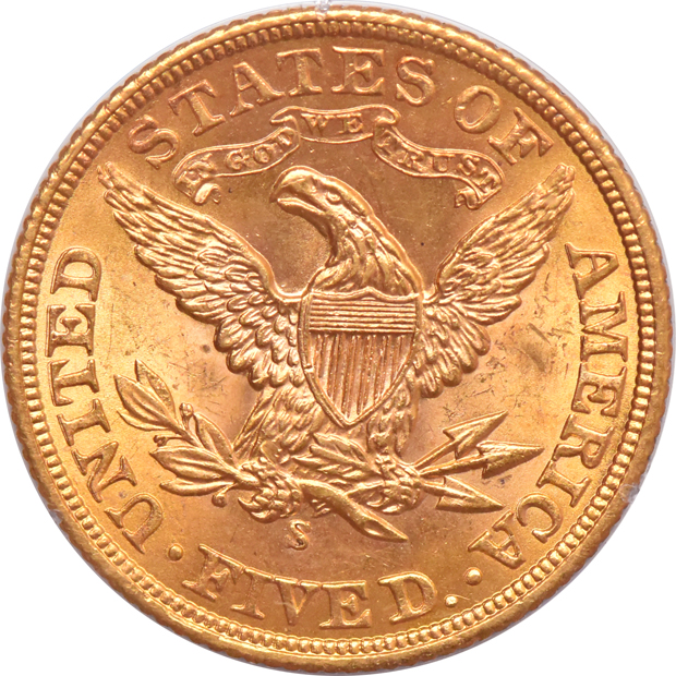 1902-S PCGS MS-63 (rattler) GOLD CAC