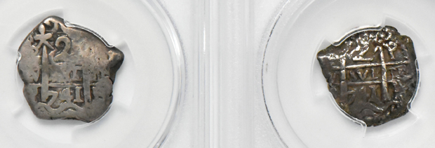 Bolivia - Five 2 reales certified by PCGS
