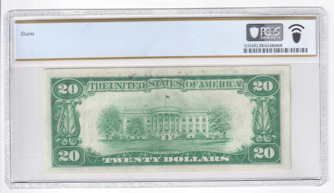 1928 $10 St. Louis Star Fr# 2050-H* - PCGS AU-58/stains