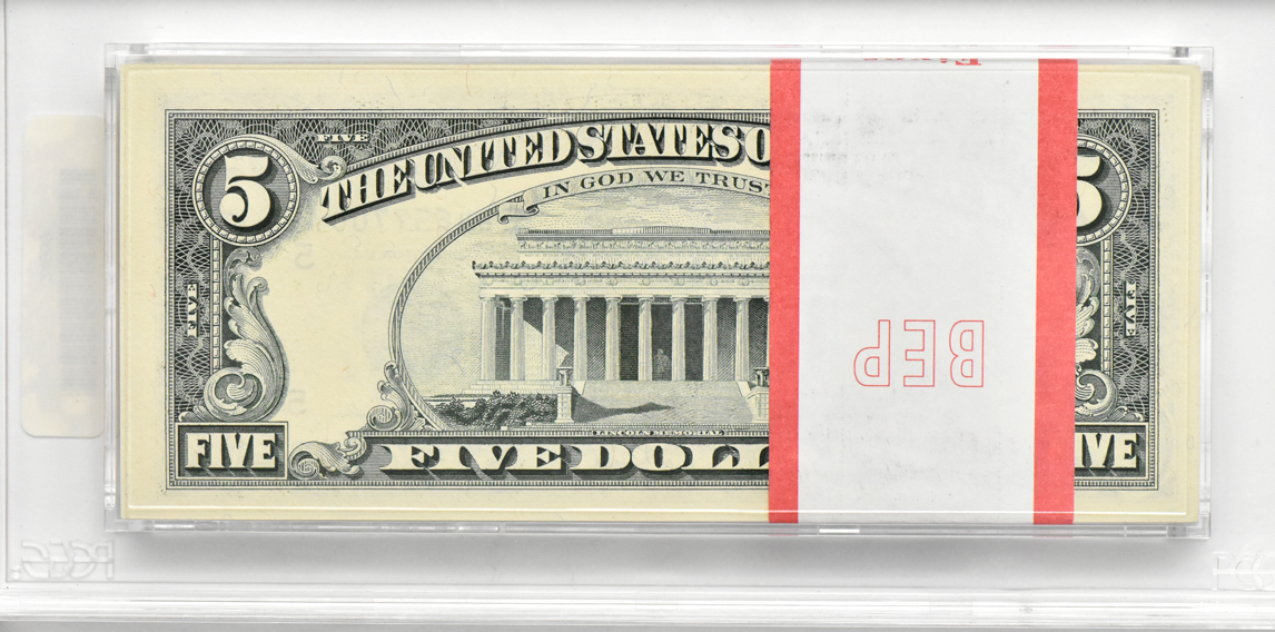 Full Pack of a Hundred 1995 $5 Richmond Fr# 1985-E - PCGS Superb GemCU-67 PPQ