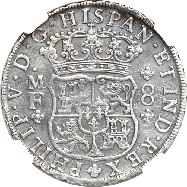 Multiple - (1613-17)-P Q Bolivia Philip III 8 reales VF details/removed from jewelry, (1621-30)-Mo Mexico Philip IV 8 reales Genuine, and a 1744-Mo MF Mexico 8 reales AU details/saltwater damage/cleaned, all NGC