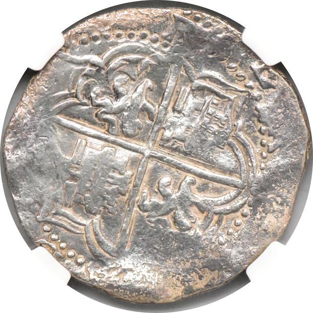 Multiple - (1613-17)-P Q Bolivia Philip III 8 reales VF details/removed from jewelry, (1621-30)-Mo Mexico Philip IV 8 reales Genuine, and a 1744-Mo MF Mexico 8 reales AU details/saltwater damage/cleaned, all NGC