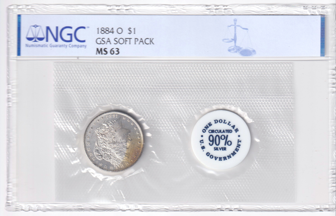 Three 1884-O GSA Soft Pack NGC MS-63