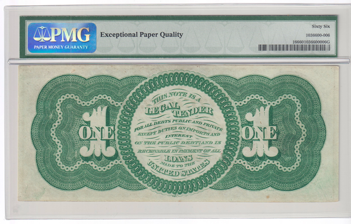 1862 $1 Fr# 16 - PMG GemCU-66 EPQ