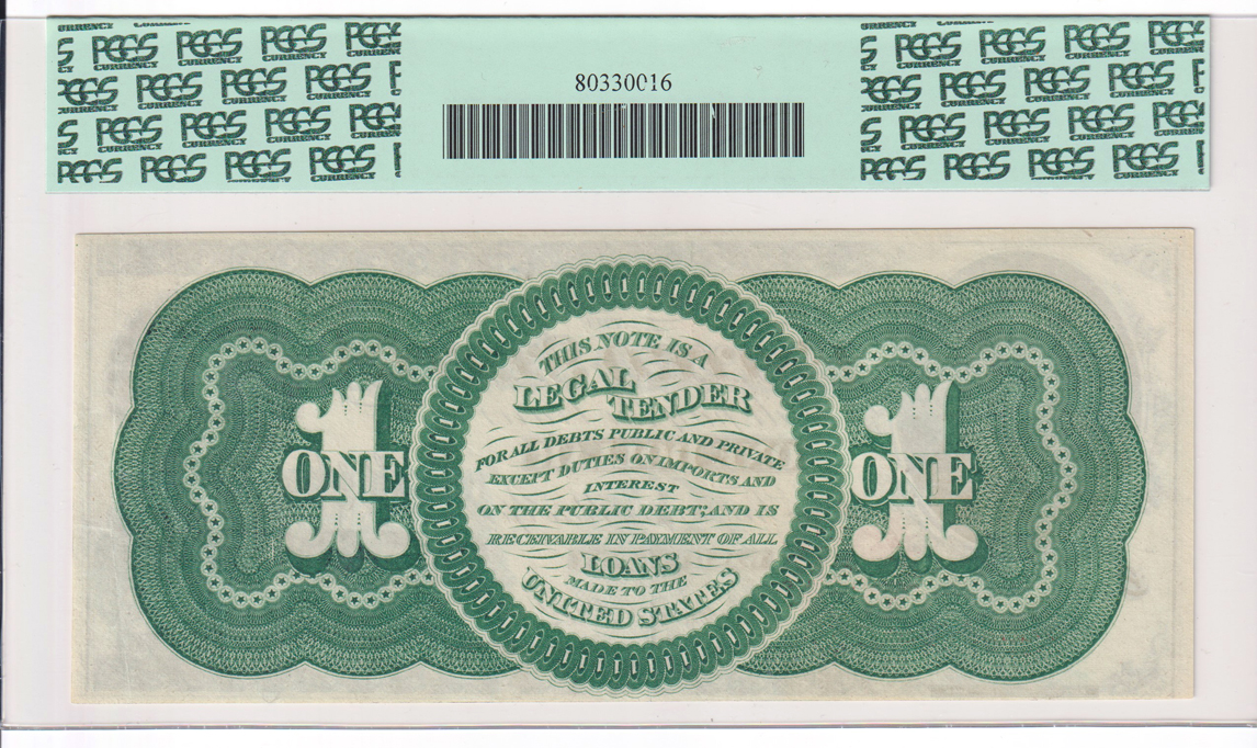 1862 $1 No ABNCo. Monogram; No Green Patent Date; Series at Right Fr# 16c - PCGS XF-45 PPQ