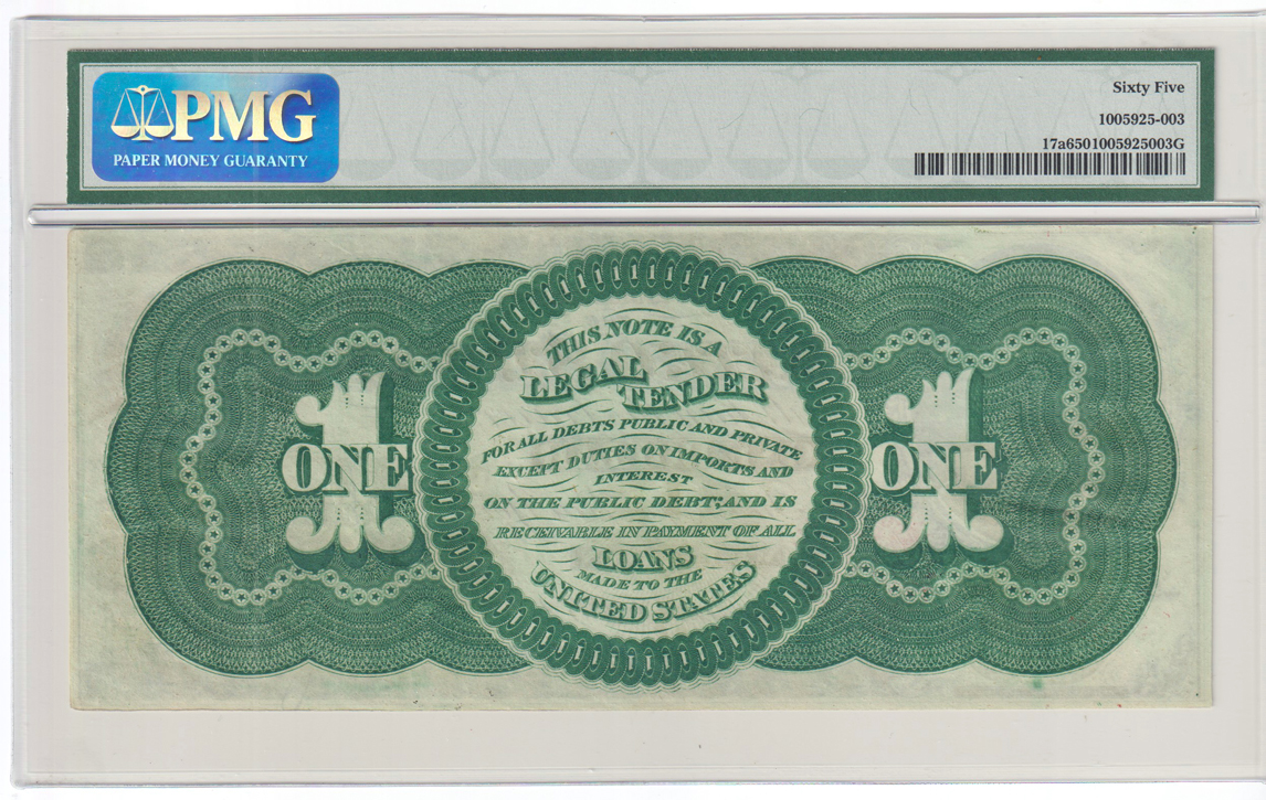 1862 $1 Fr# 17a - PMG GemCU-65