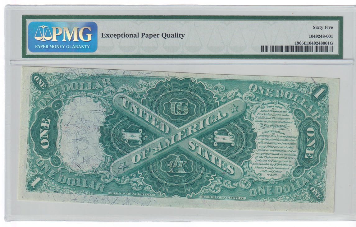 1874 $1 Fr# 19 - PMG GemCU-65 EPQ