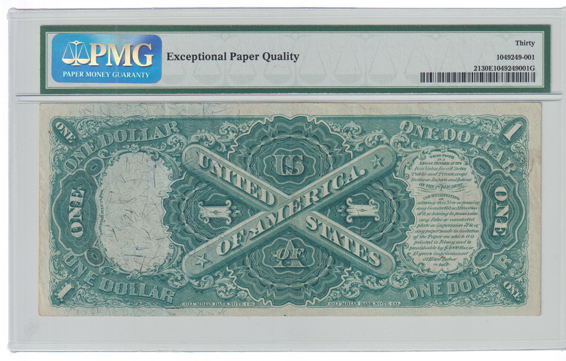 1875 $1 Fr# 21 - PMG VF-30 EPQ