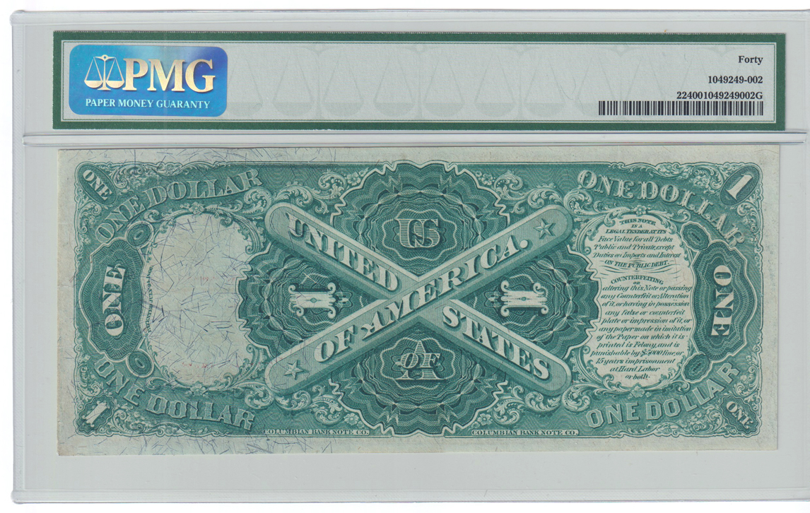 1875 $1 Fr# 22 - PMG AU-40