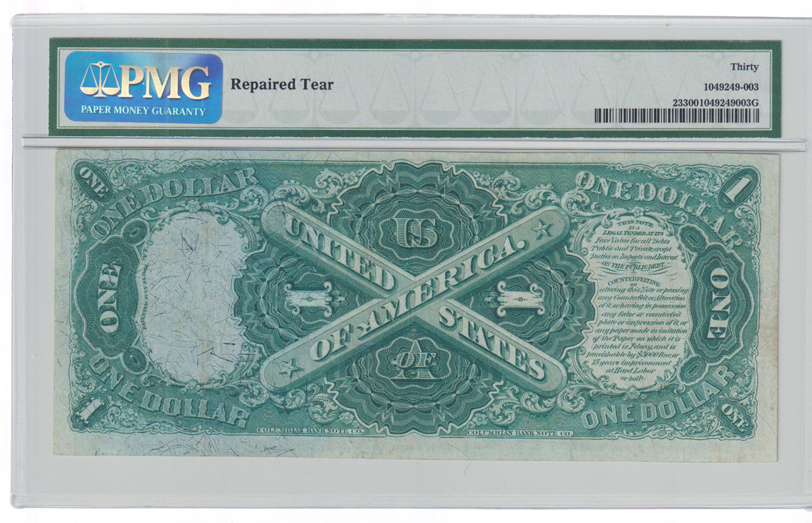 1875 $1 Fr# 23 - PMG VF-30