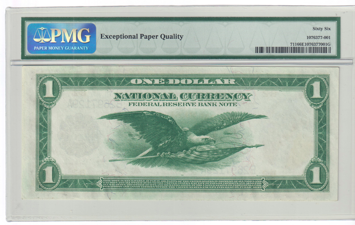 1918 $1 New York Fr# 711 - PMG GemCU-66 EPQ