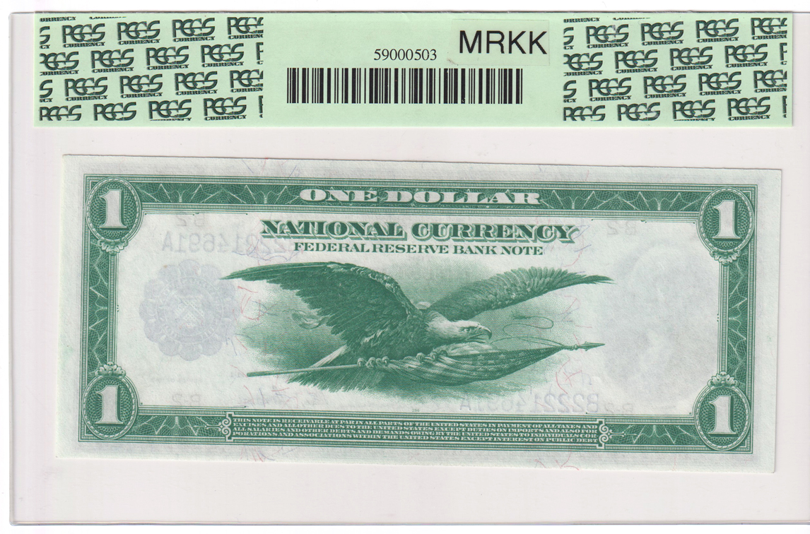 1918 $1 New York Fr# 712 - PCGS GemCU-67 PPQ