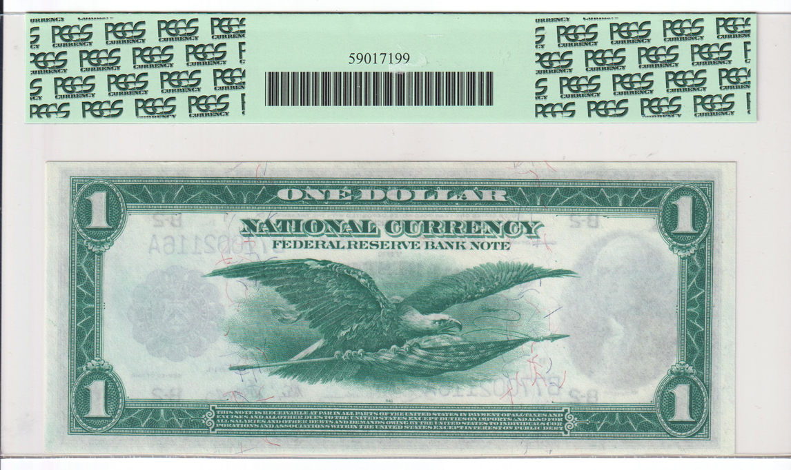 1918 $1 New York Fr# 713 - PCGS GemCU-67 PPQ