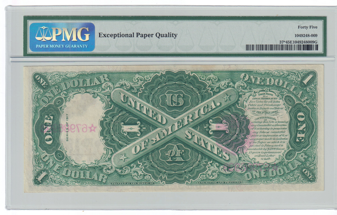 1917 $1 Star Fr# 37* - PMG XF-45 EPQ