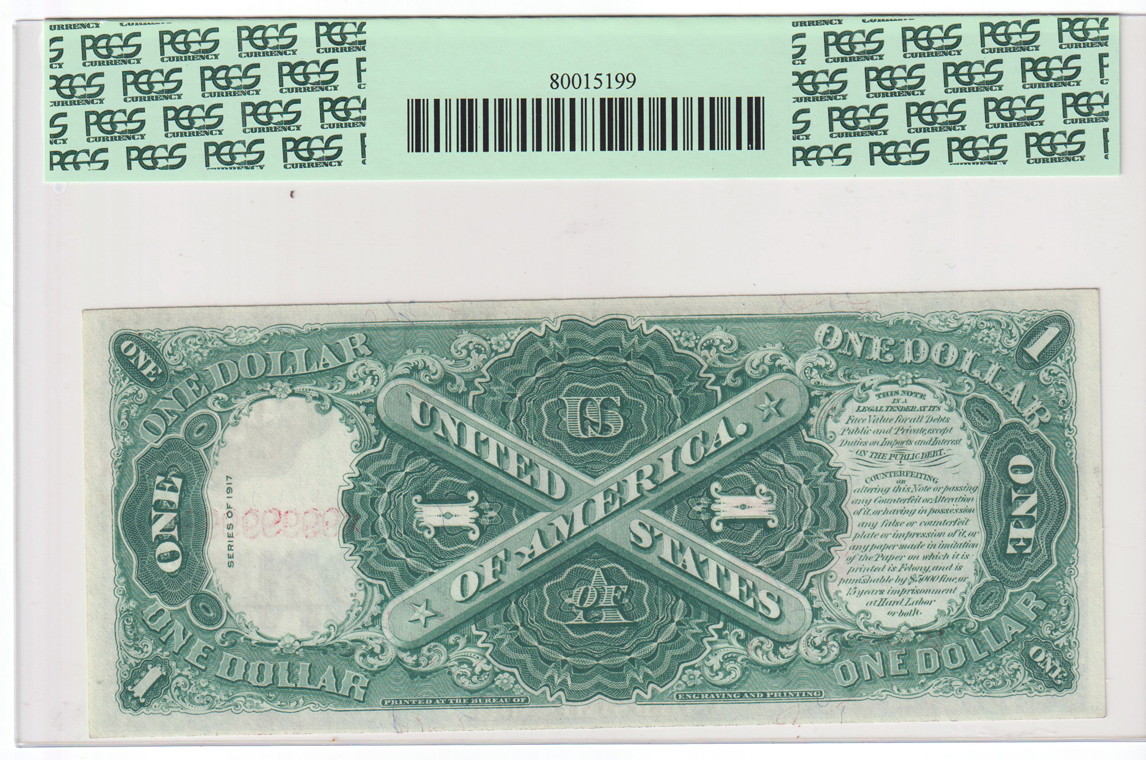 1917 $1 Serial Number M99999998A Fr# 38 - PCGS GemCU-67 PPQ