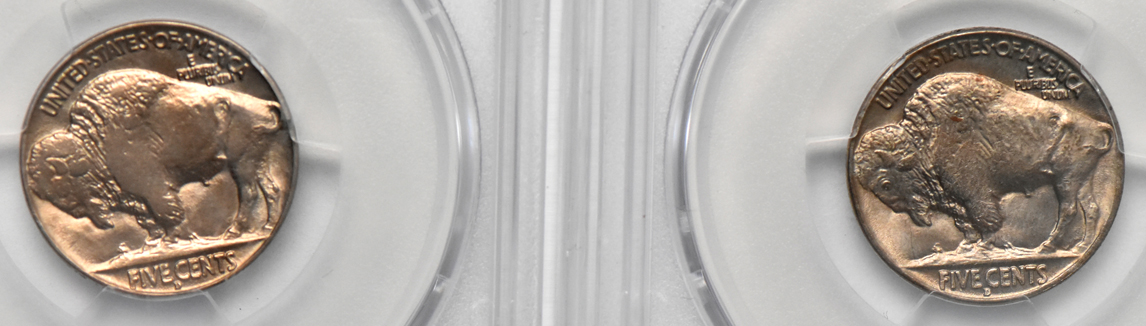 1913-D Type 2 MS-64, and a 1915-D MS-62, both PCGS