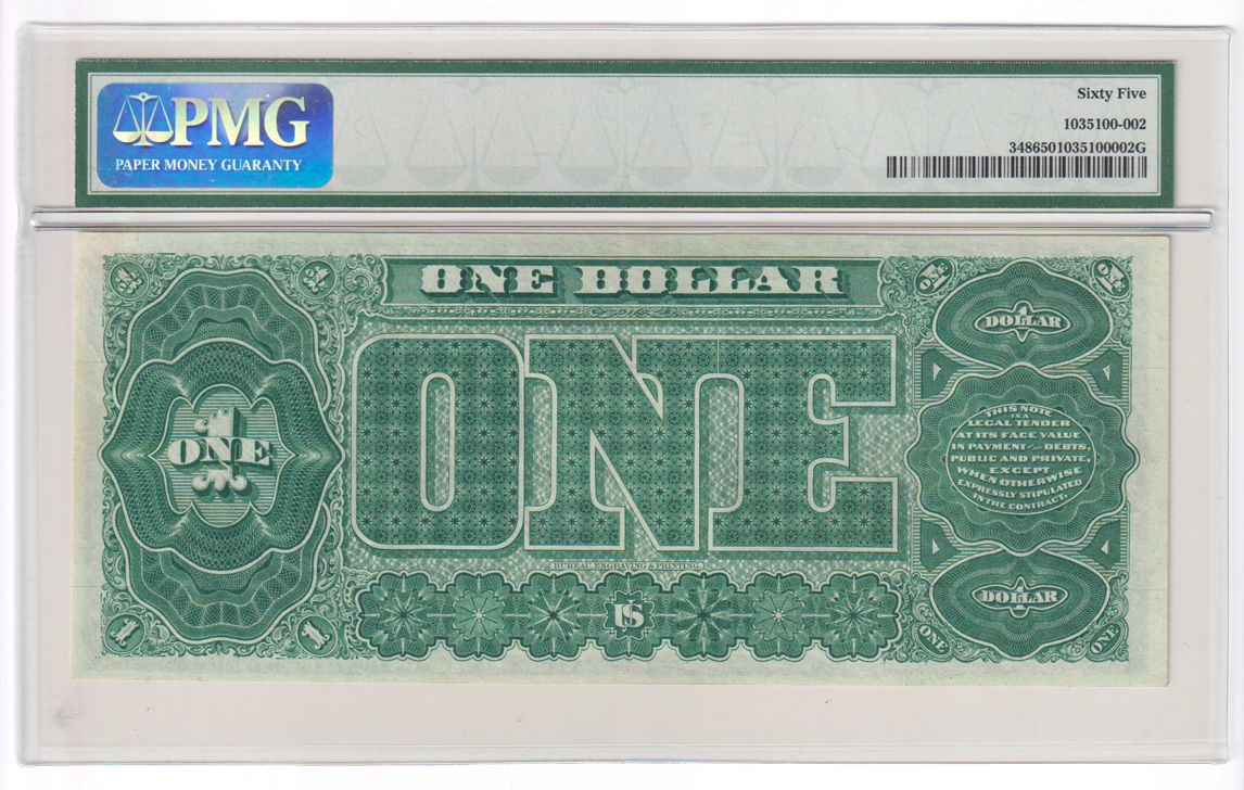 1890 $1 Fr# 348 - PMG GemCU-65