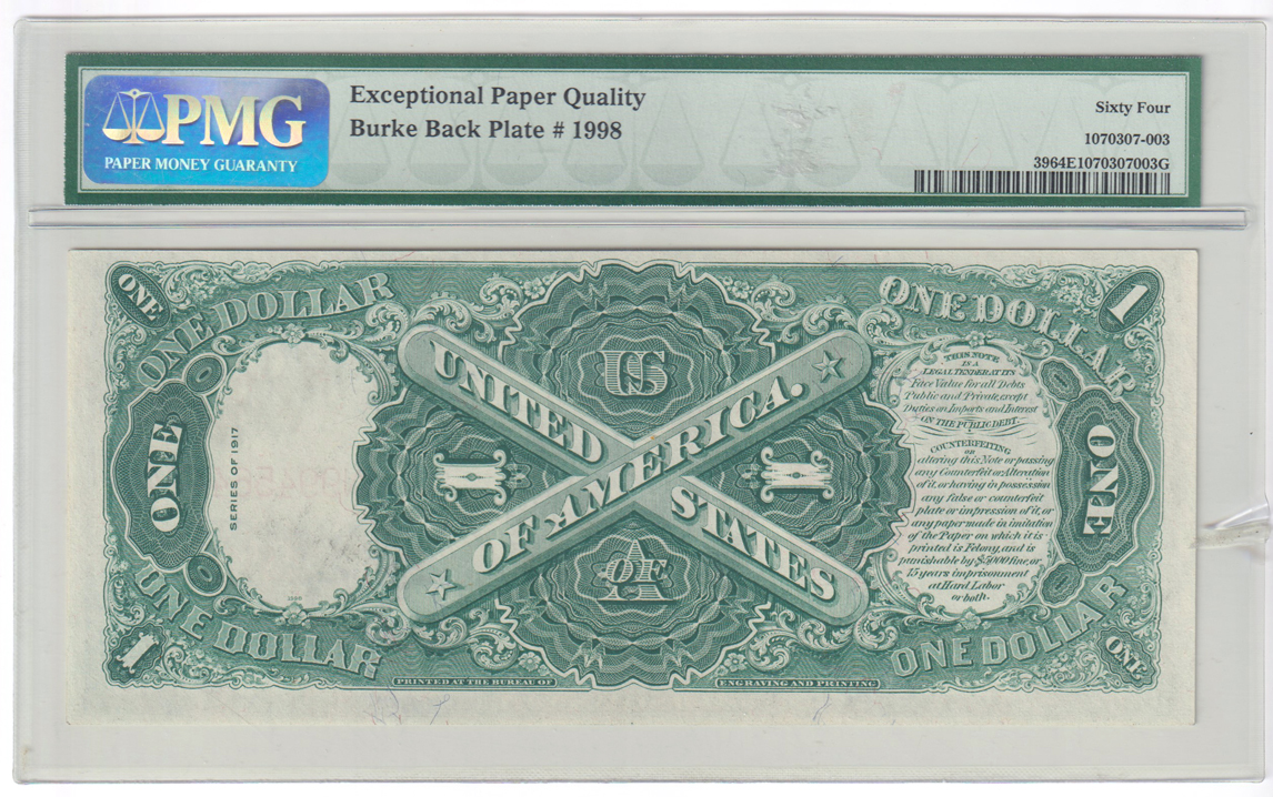 1917 $1 Mule Fr# 39 - PMG ChCU-64 EPQ