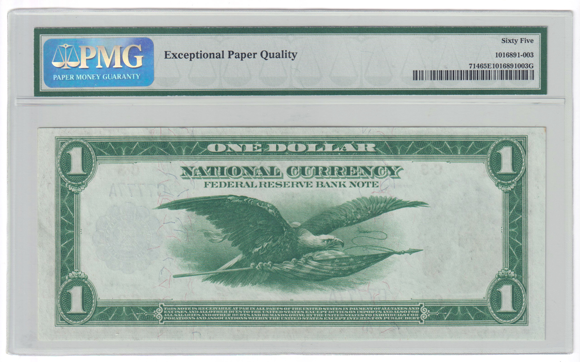 Serial Number C7777A 1918 $1 Philadelphia Fr# 714 - PMG GemCU-65/EPQ