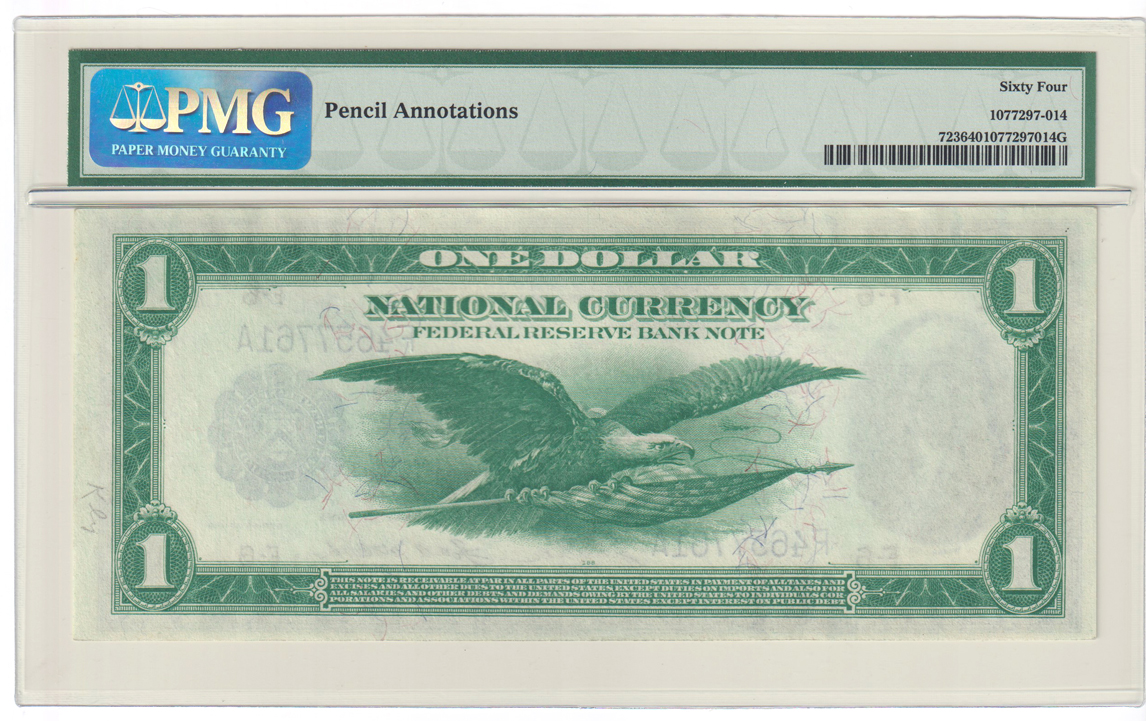 1918 $1 Atlanta Fr# 723 - PMG ChCU-64/pencil annotations