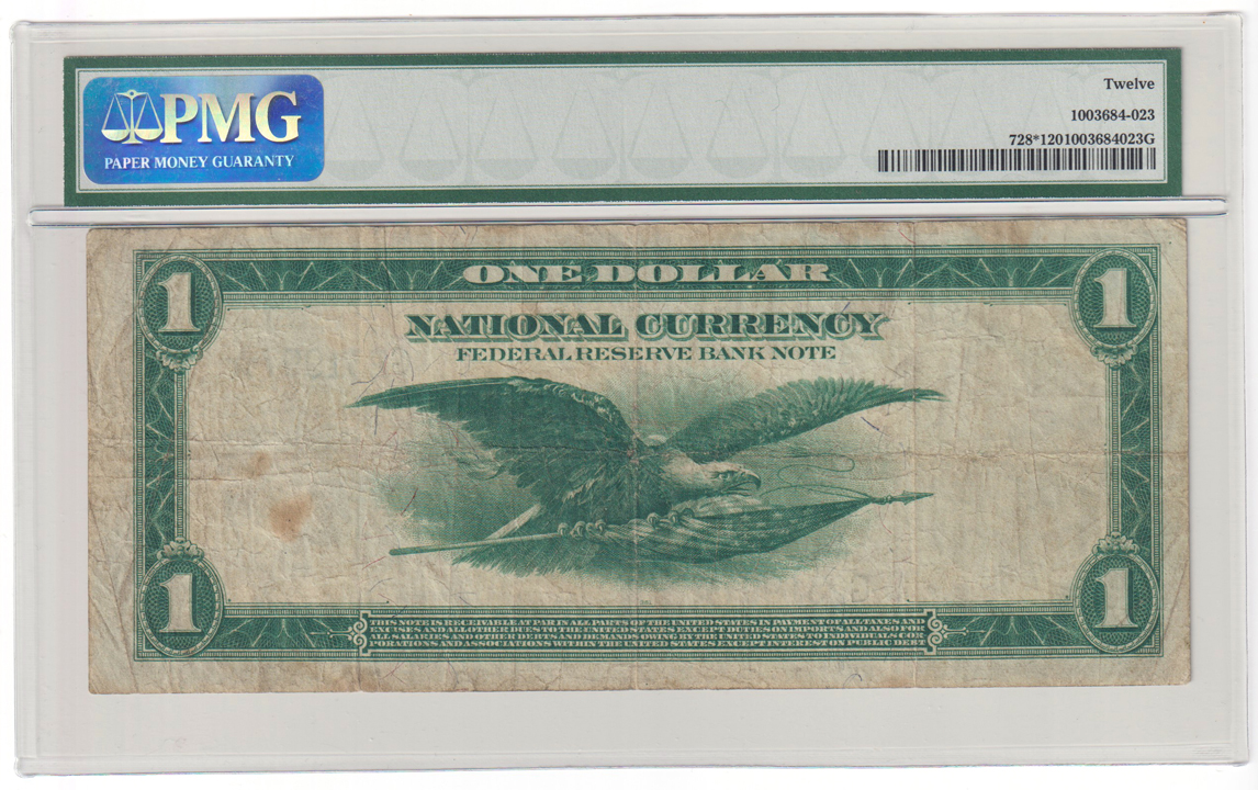 1918 $1 Chicago Star Fr# 728* - PMG F-12