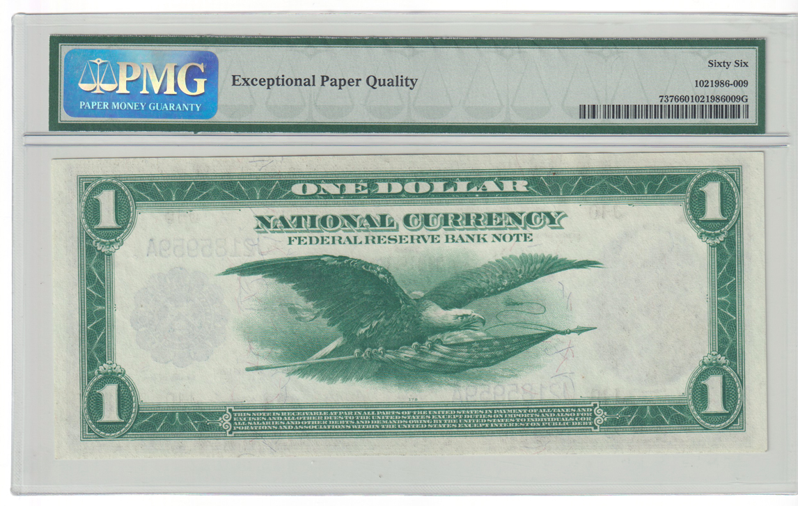 1918 $1 Kansas City Fr# 737 - PMG GemCU-66 EPQ