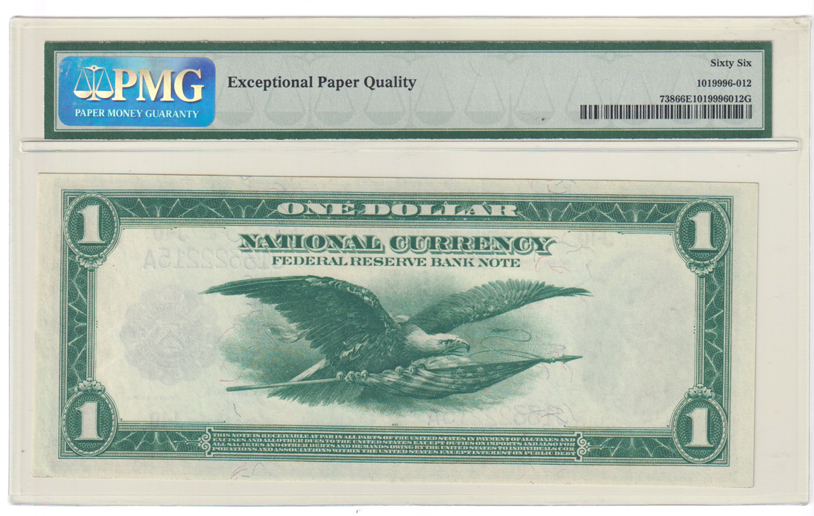 1918 $1 Kansas City Fr# 738 - PMG GemCU-66 EPQ