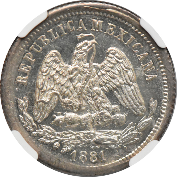 Mexico - 1881-Mo M 25C, and an 1883-Mo M 25C, both NGC MS-62