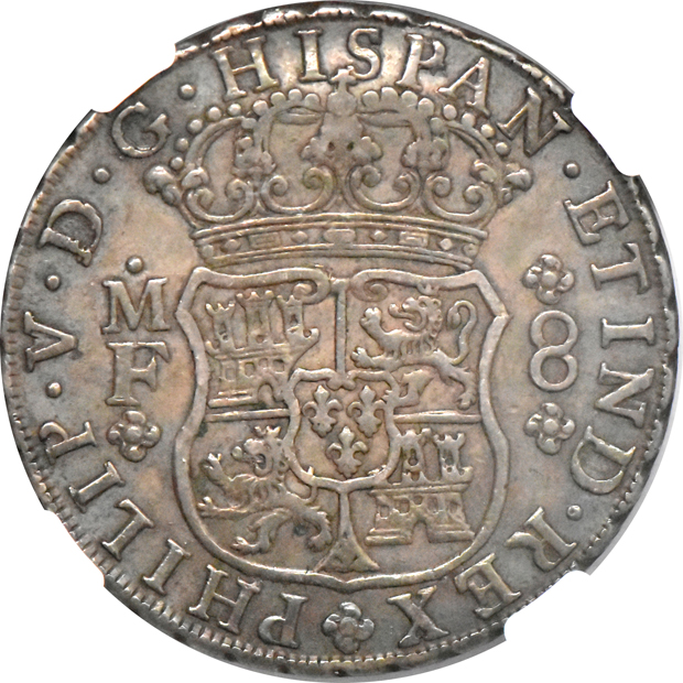 Mexico - 1741-Mo MF 8 reales AU-53, and an 1820-Zs AG 8 reales XF-40, both NGC