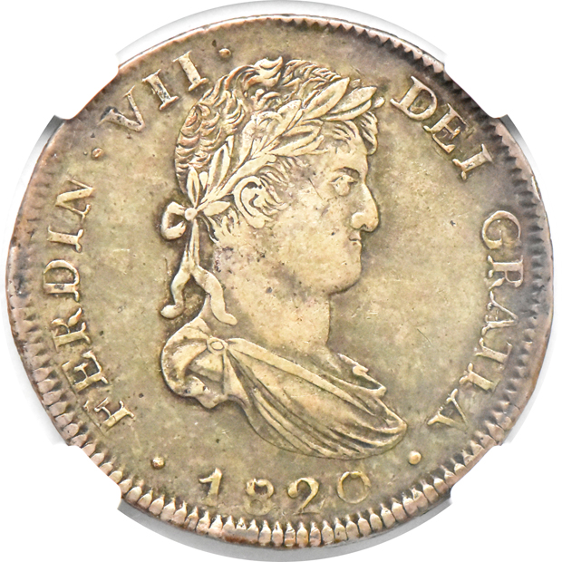Mexico - 1741-Mo MF 8 reales AU-53, and an 1820-Zs AG 8 reales XF-40, both NGC