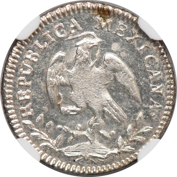 Mexico - 1855-Go PF 1/2 real MS-64, and an 1855-Go PF real MS-63, both NGC