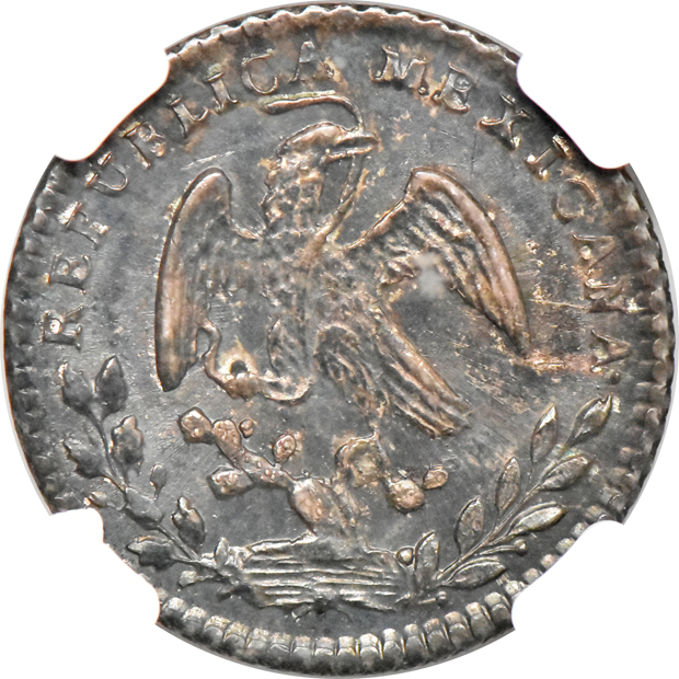 Mexico - 1855-Go PF 1/2 real MS-64, and an 1855-Go PF real MS-63, both NGC
