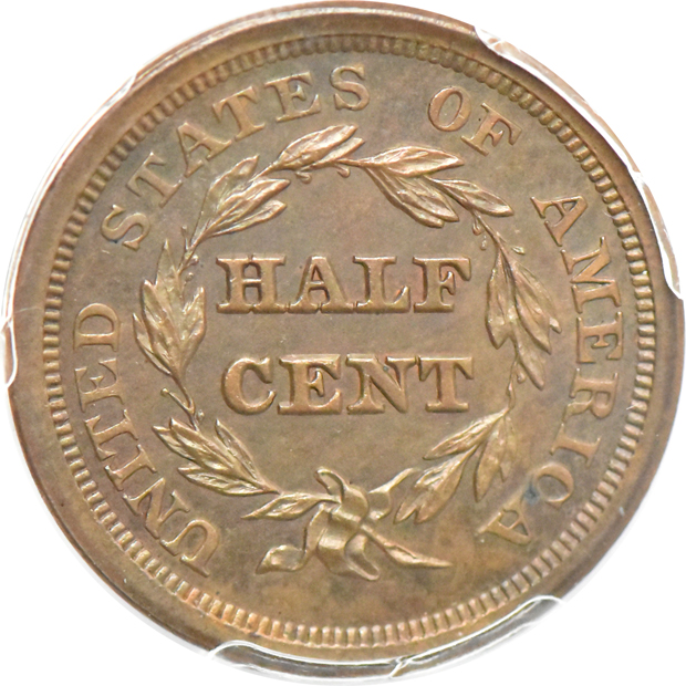 1856 PCGS MS-62BN, and an 1857 C-1 NGC UNC details/cleaned