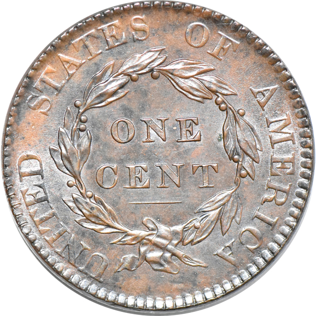 1820 N-13, Large Date UNC details/tooled