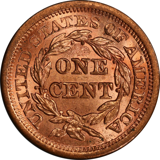 1855 Upright 55 PCGS MS-64RD