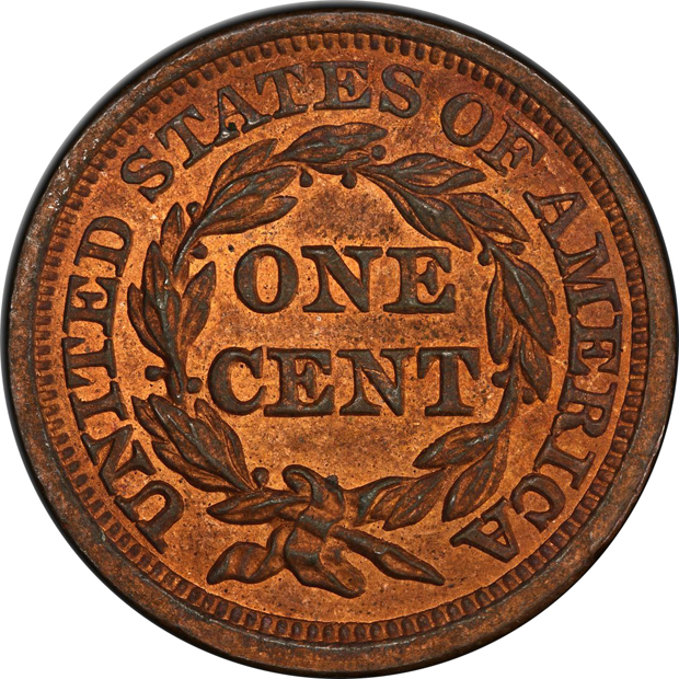 1856 Upright 5 PCGS MS-63RB CAC