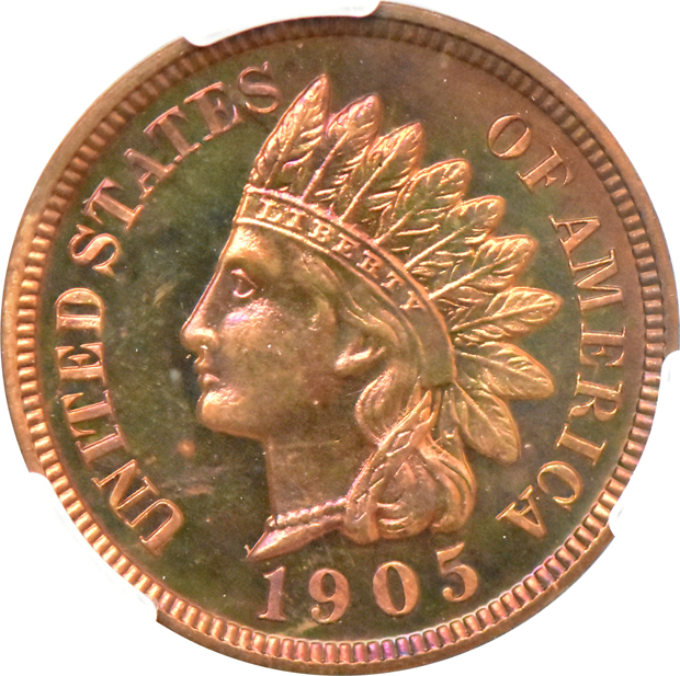 1881 PR-64RB, and a 1905 PR-65RB, both CACG