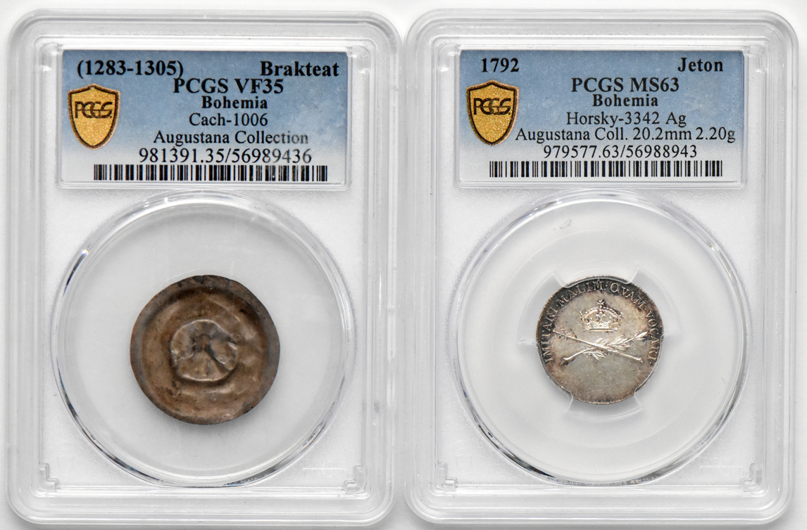 Multiple - Four medals and a 2/3 thaler, all PCGS