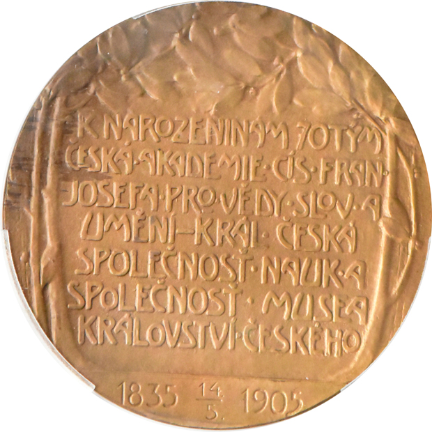 Multiple - Four medals and a 2/3 thaler, all PCGS