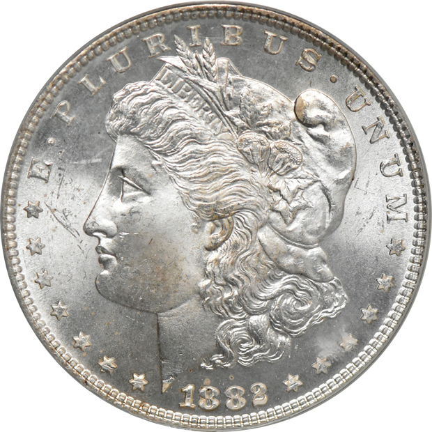 1881, 1882, and 1883, all PCGS MS-65