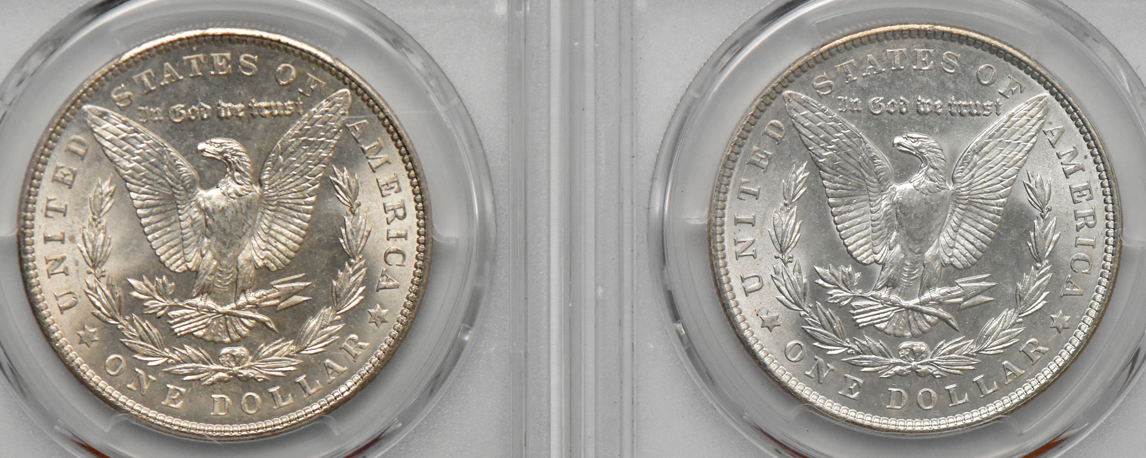 1888 MS-65+, and an 1896, 1902, and 1903 MS-65, all PCGS