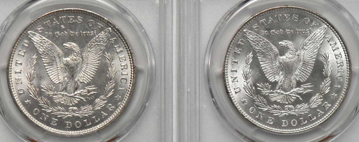 1888 MS-65+, and an 1896, 1902, and 1903 MS-65, all PCGS